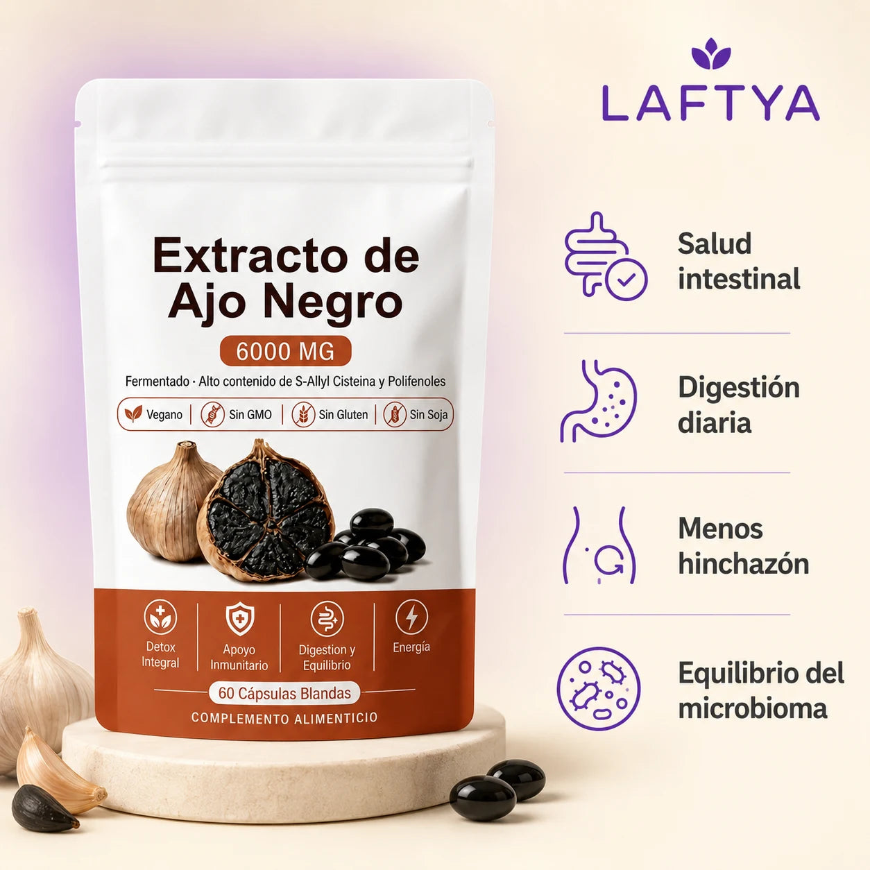 Extracto de Ajo Negro Fermentado · 6000 mg