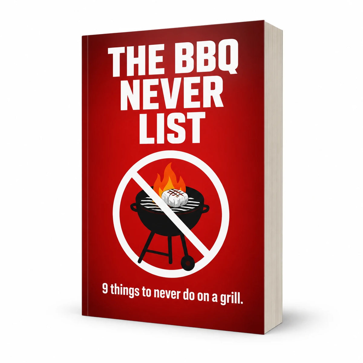 Ebook - The BBQ NEVER List, book cover mockup
