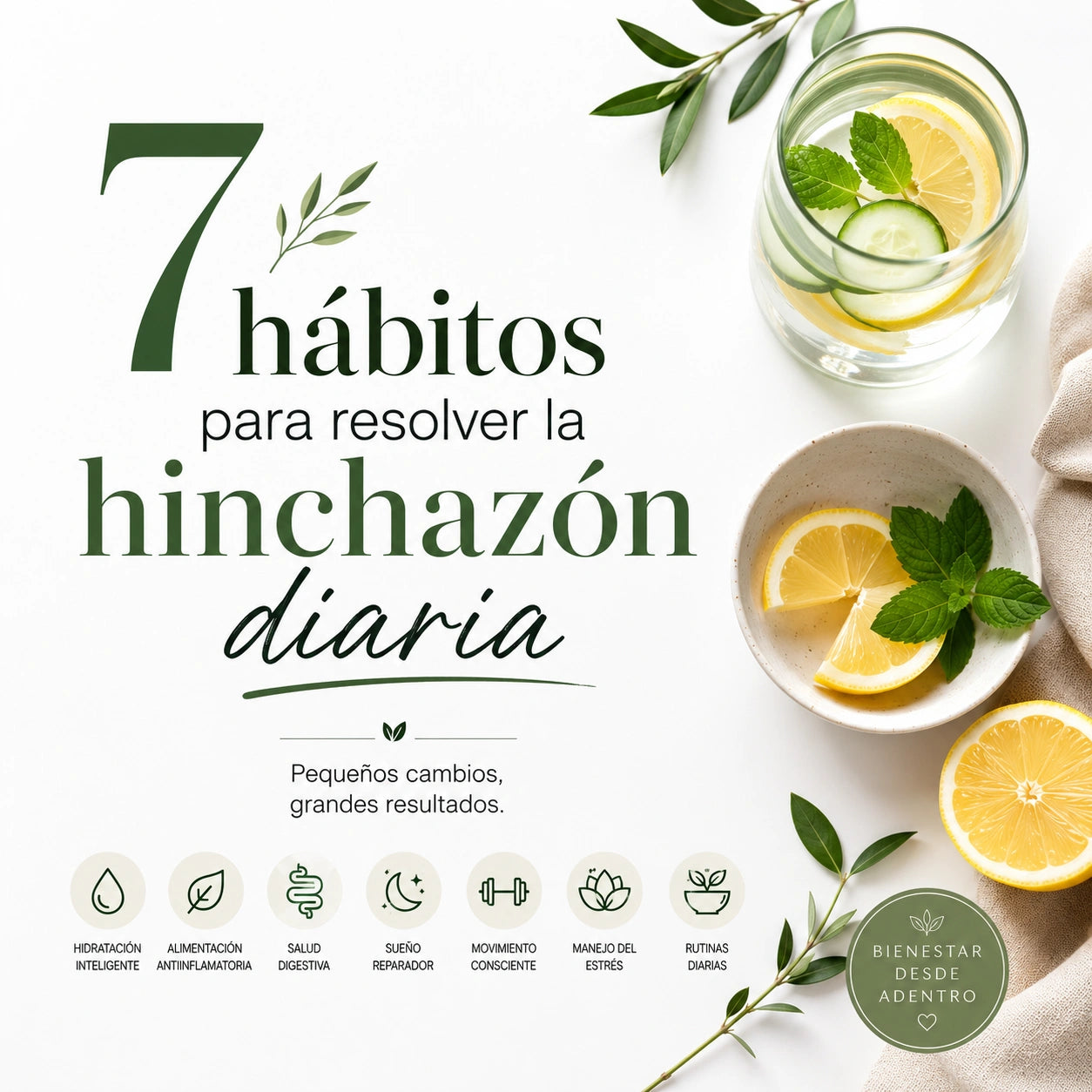 7 hábitos para resolver la hinchazón diaria