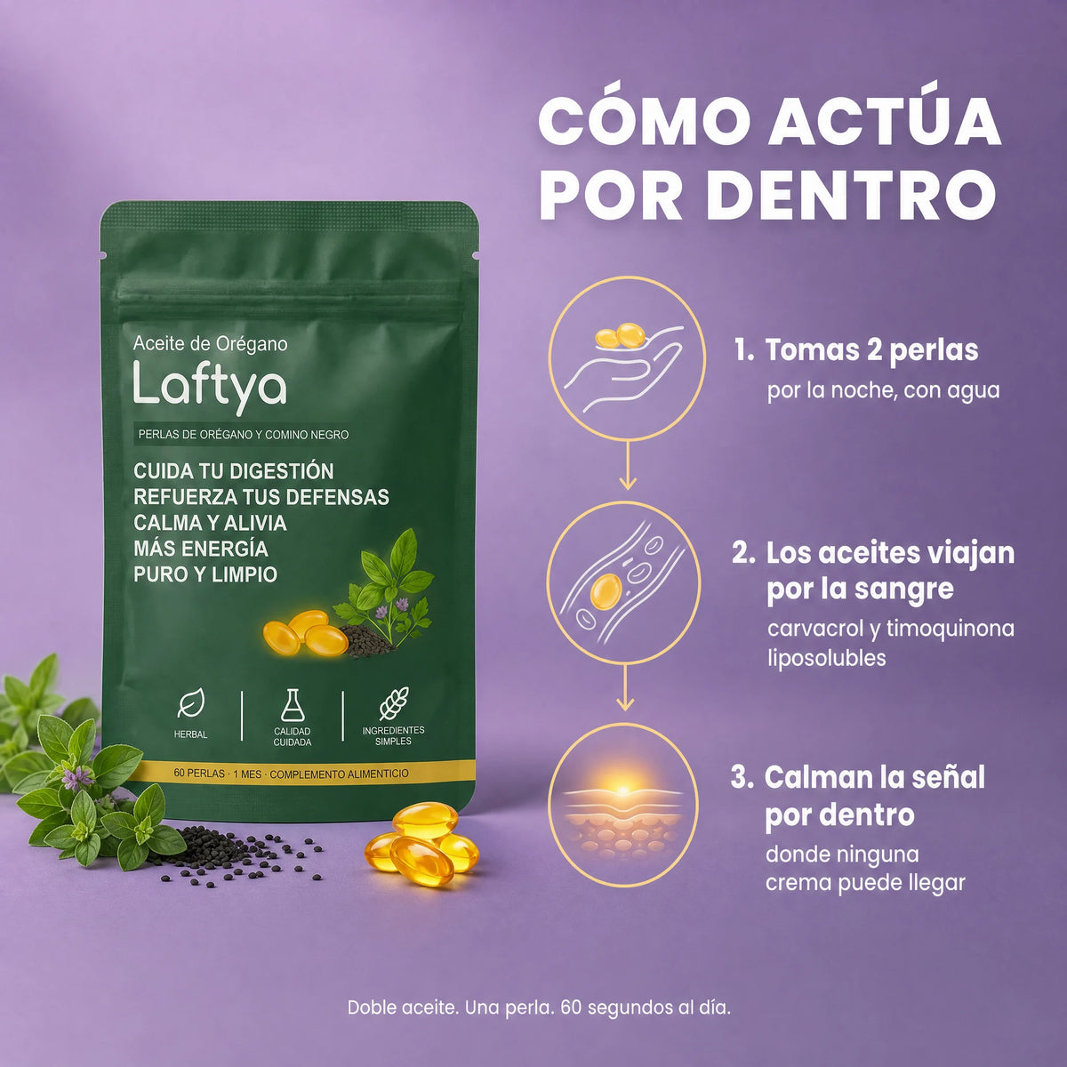 Laftya™ Aceite de Orégano + Comino Negro