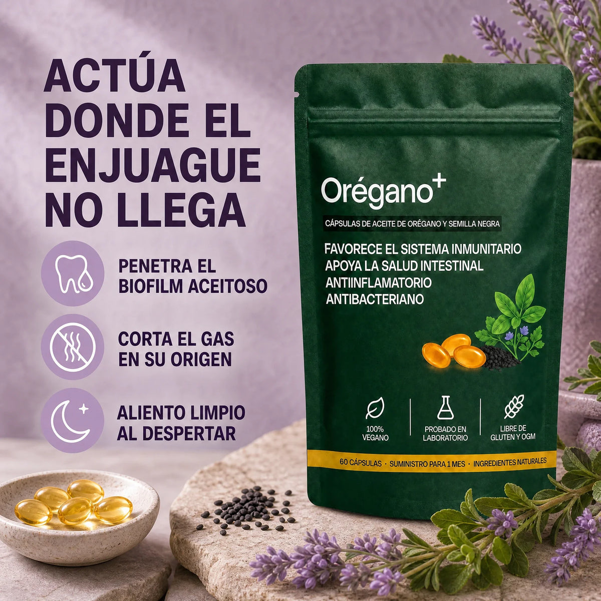 Laftya™ Aceite de Orégano + Comino Negro