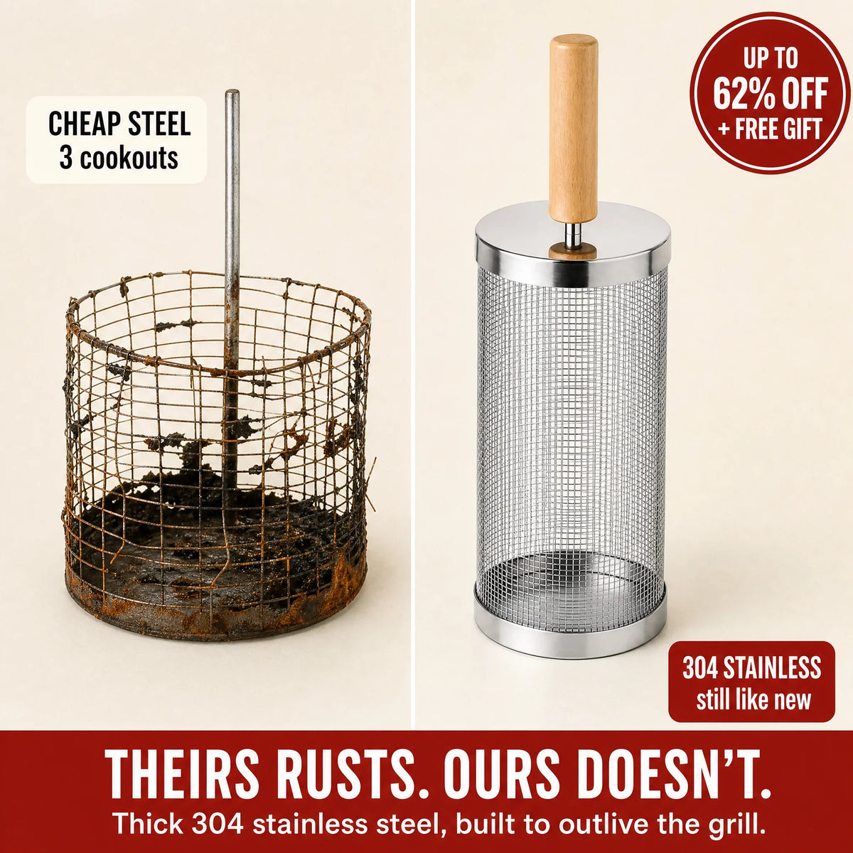 Laftya™ Rolling Grill Basket