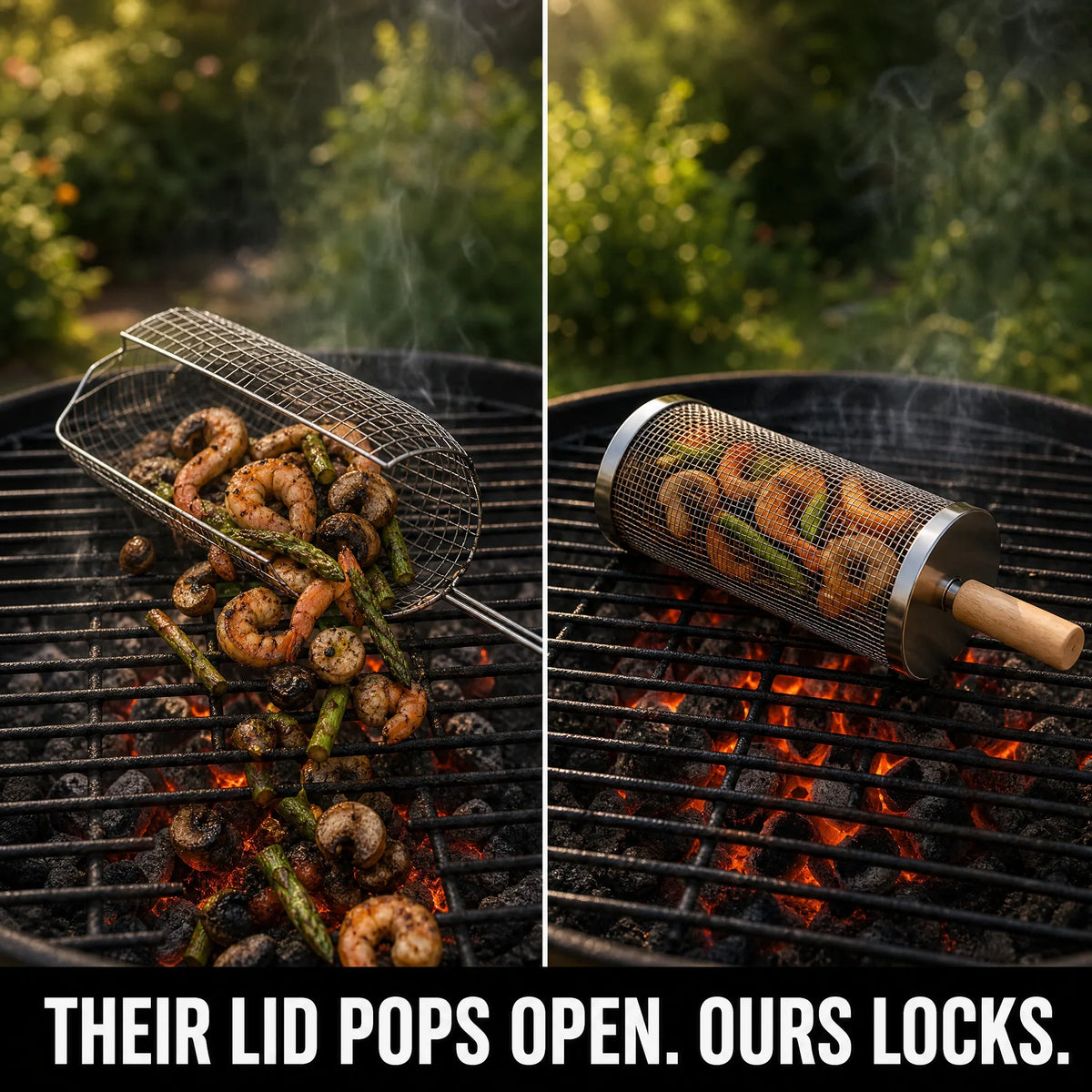 Laftya™ Rolling Grill Basket