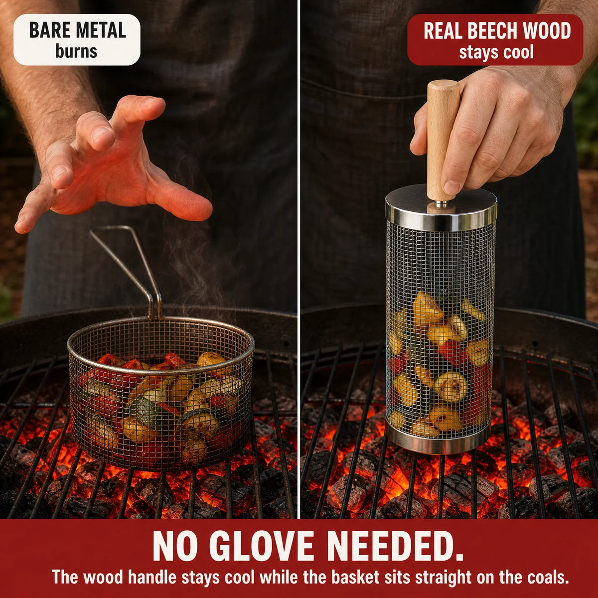 Laftya™ Rolling Grill Basket