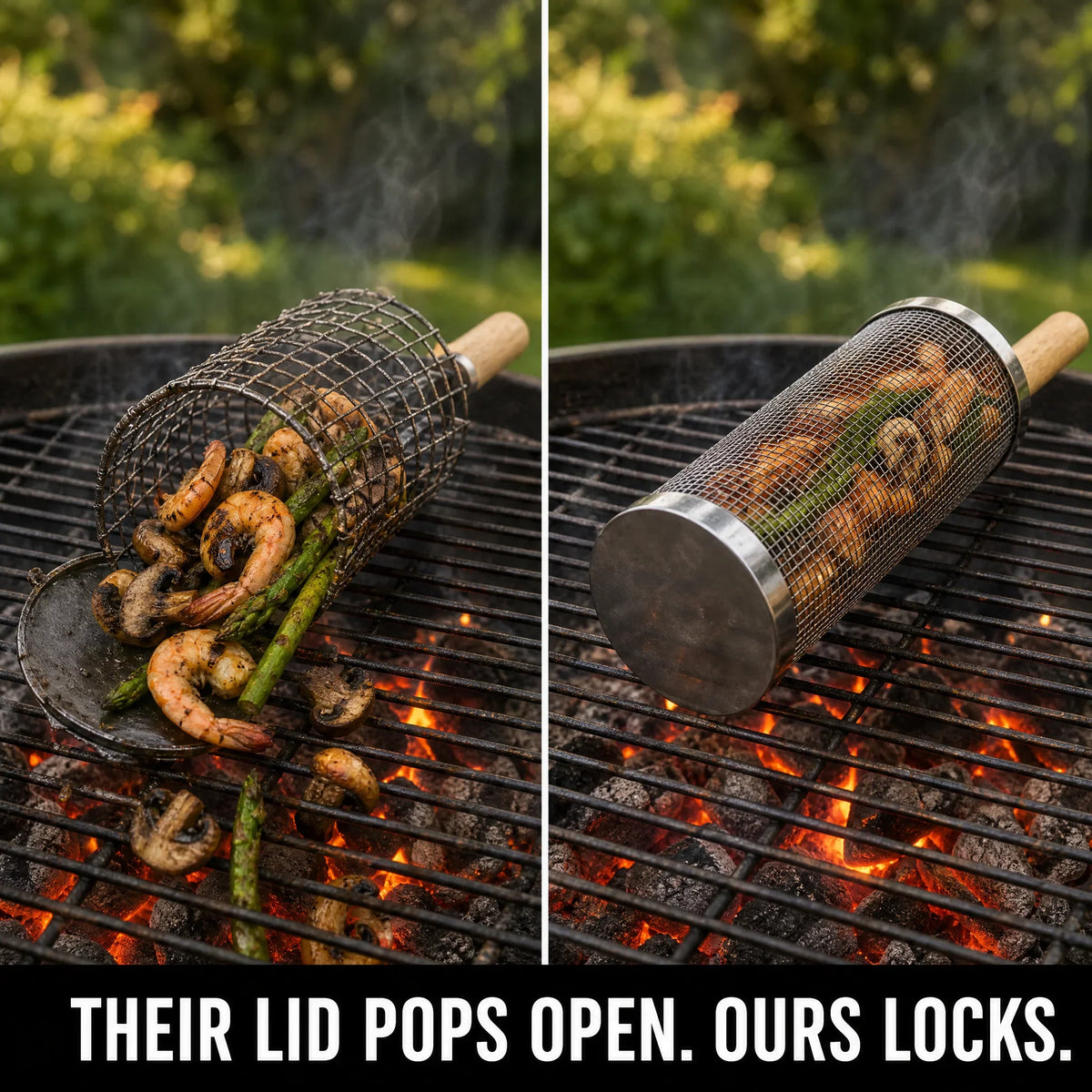 Laftya™ Rolling Grill Basket