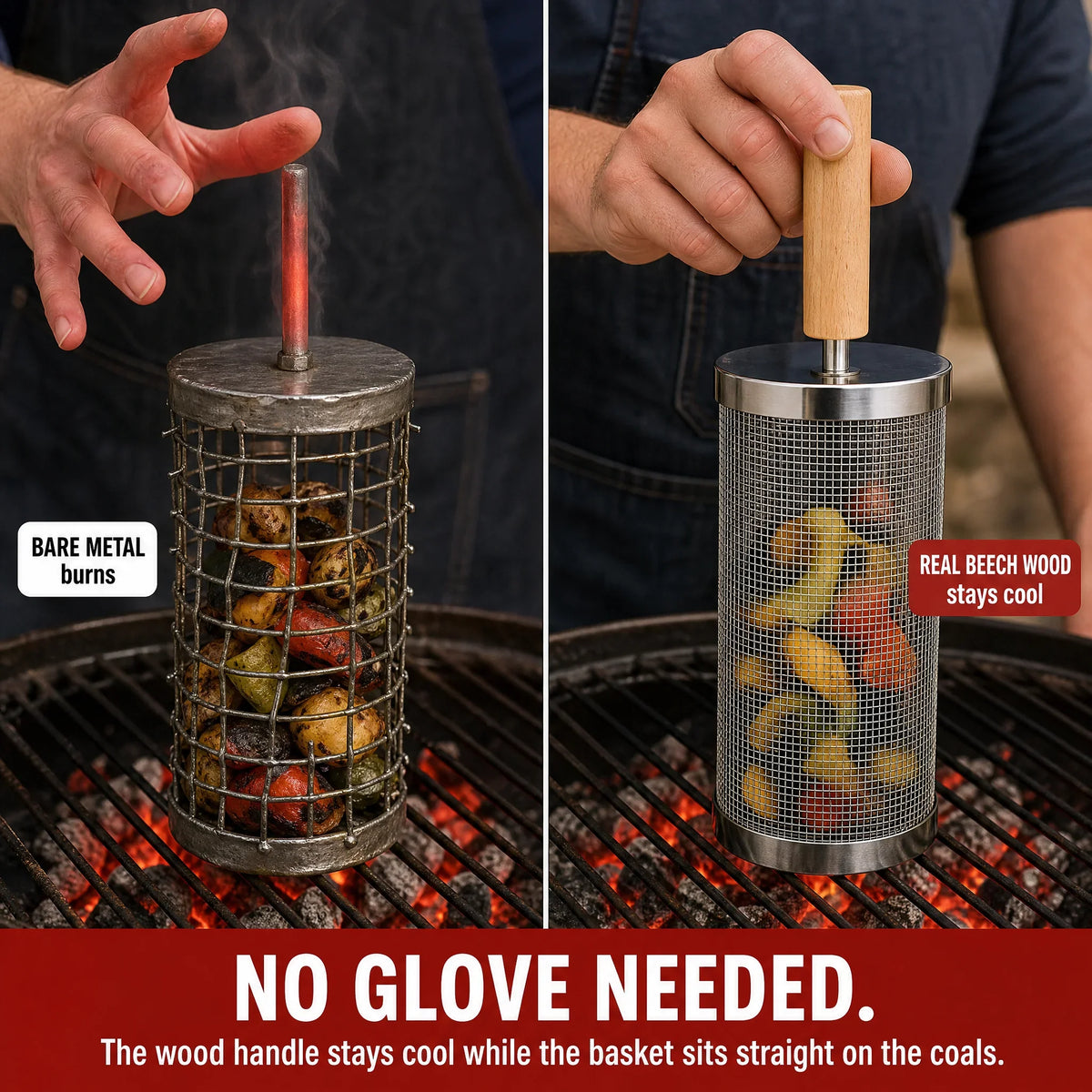 Laftya™ Rolling Grill Basket