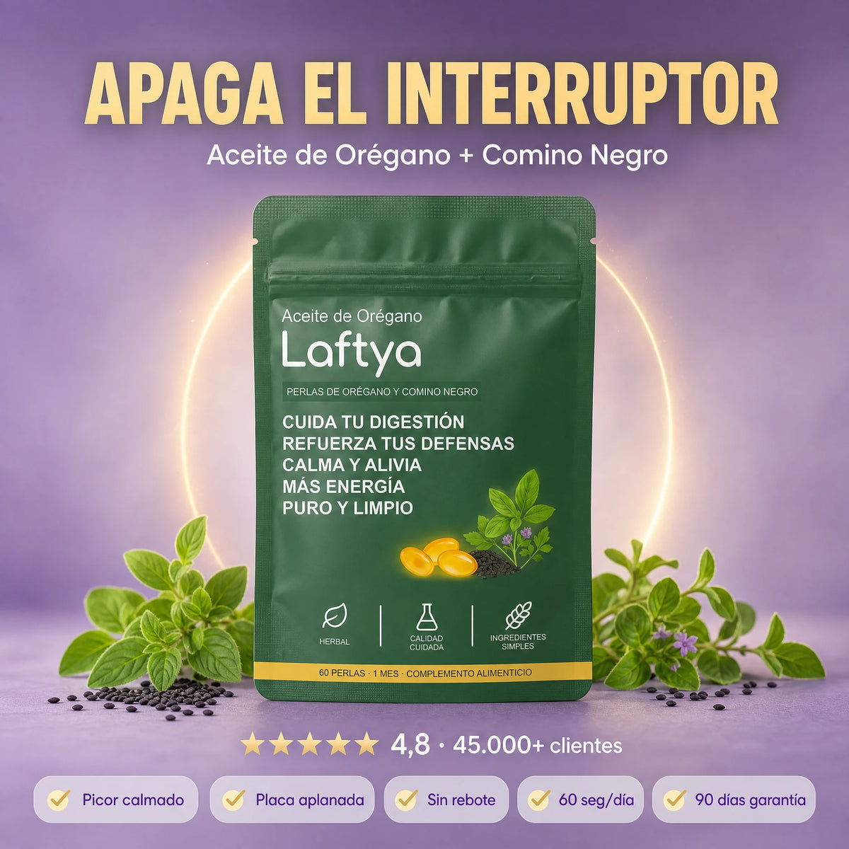 Laftya™ Aceite de Orégano + Comino Negro