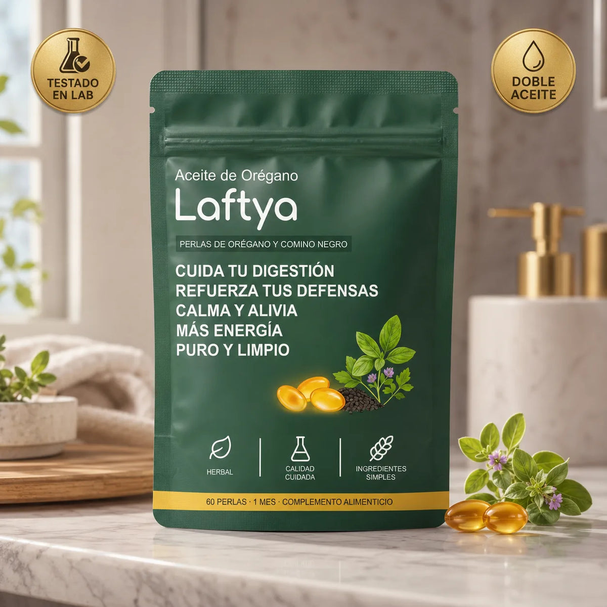 Laftya™ Aceite de Orégano + Comino Negro