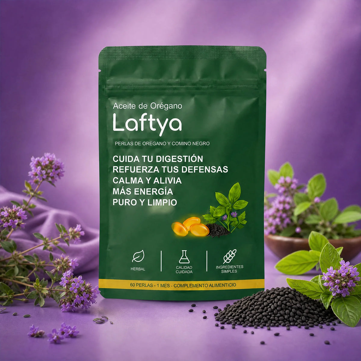 Laftya™ Aceite de Orégano + Comino Negro