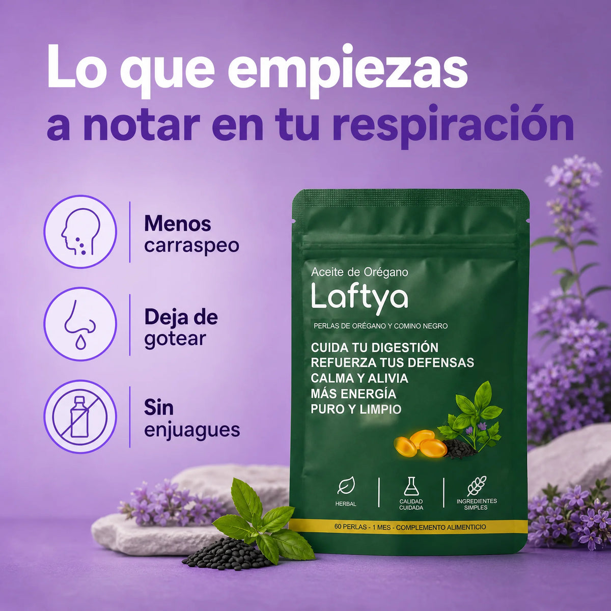 Laftya™ Aceite de Orégano + Comino Negro