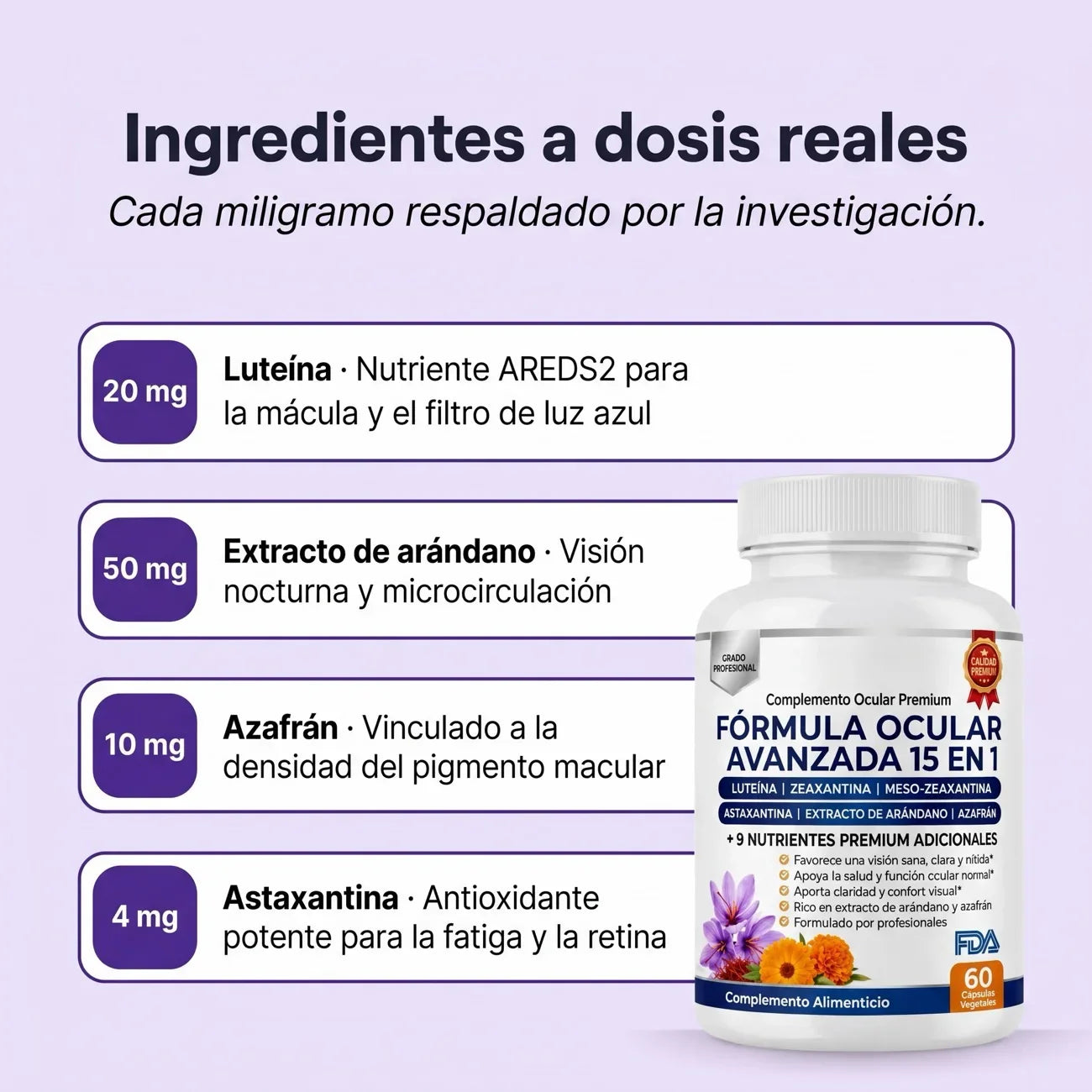 Visión Avanzada - Ingredientes a dosis reales